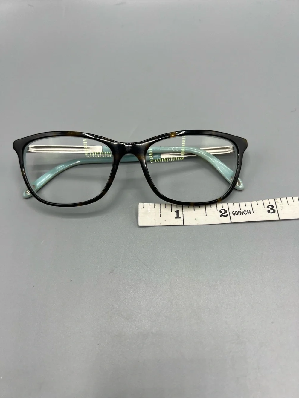 Tiffany & Co. Women’s Eyeglasses Brown Tortoise Tiffany Blue Crystal Frames